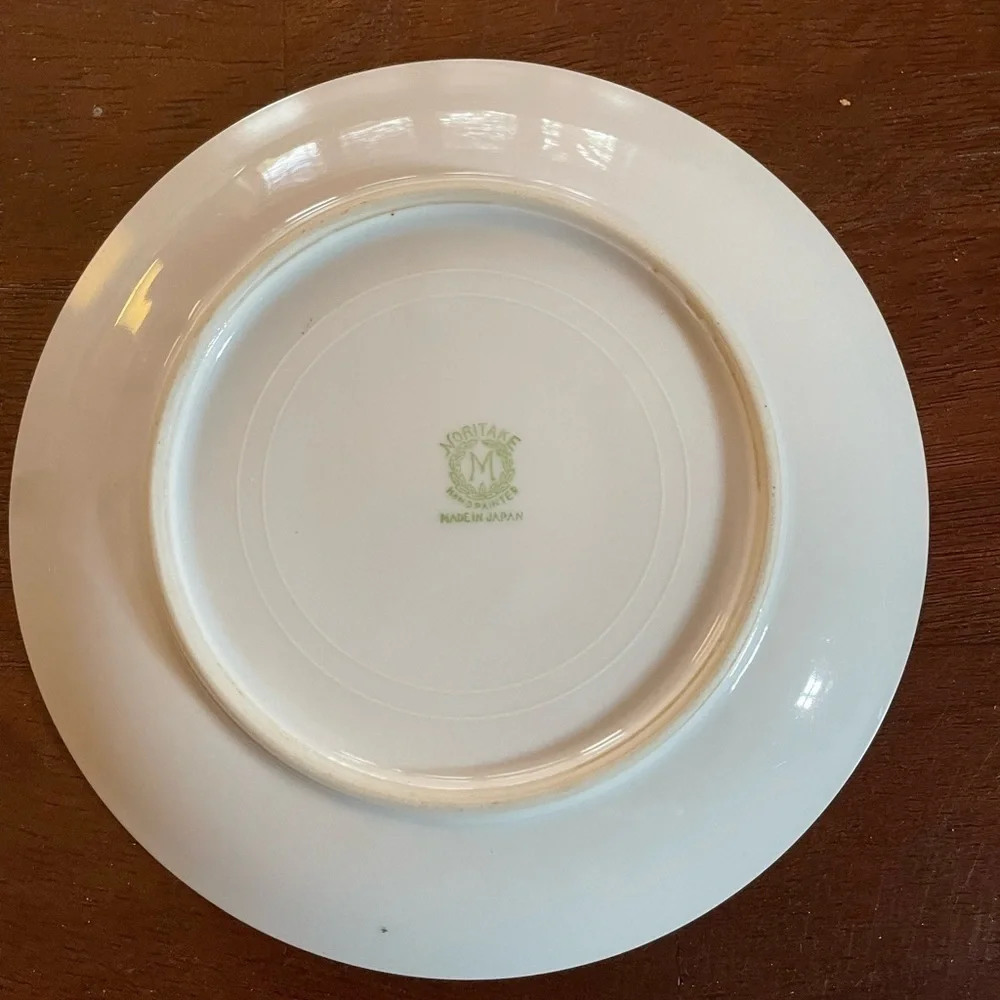 Noritake 1920’s Pink hand painted gilded edge 6” bread plate -Vintage